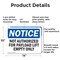 Signmission Not Authorized For Payload Lift Empty Only, 14 in W x Rectangle, Aluminum OS-2PACK-NS-A-1014-L-15176 - alternate 5